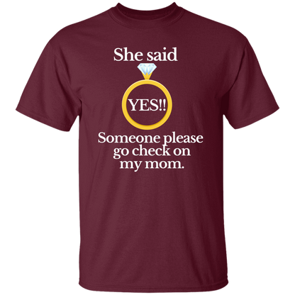 Yes check on mom black T-Shirt