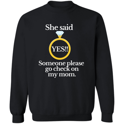 yes check on mom black G180 Crewneck Pullover Sweatshirt