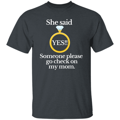 Yes check on mom black T-Shirt