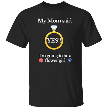 yes mom flower girl black Youth 100% Cotton T-Shirt