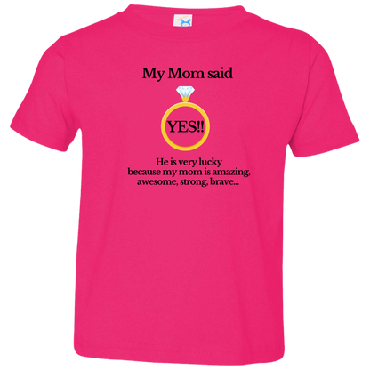 yes children mom white Black Font Toddler Jersey T-Shirt