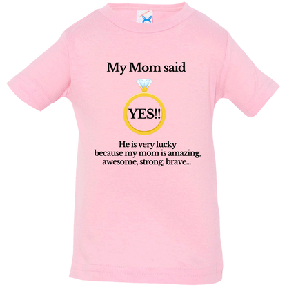yes children mom white Black Font Infant Jersey T-Shirt