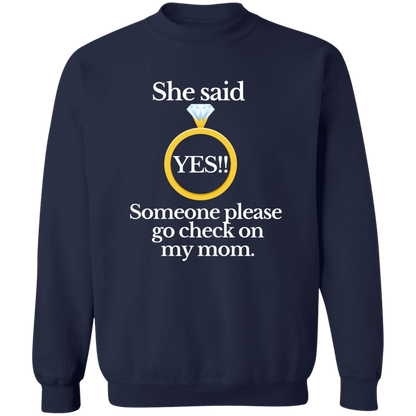 yes check on mom black G180 Crewneck Pullover Sweatshirt