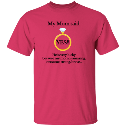 yes children mom white Youth Black Font 100% Cotton T-Shirt