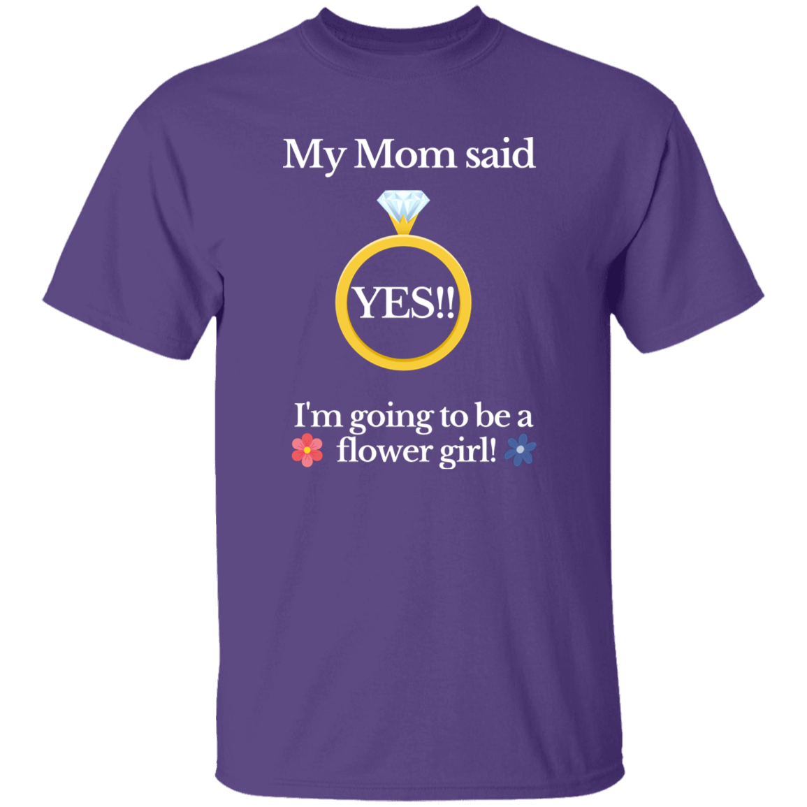 yes mom flower girl black Youth 100% Cotton T-Shirt