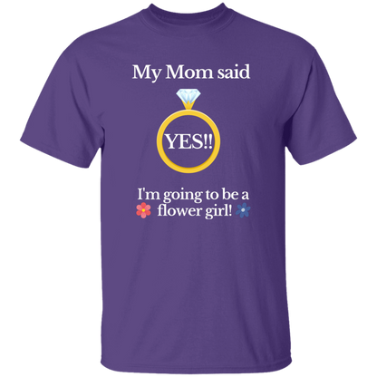 yes mom flower girl black Youth 100% Cotton T-Shirt