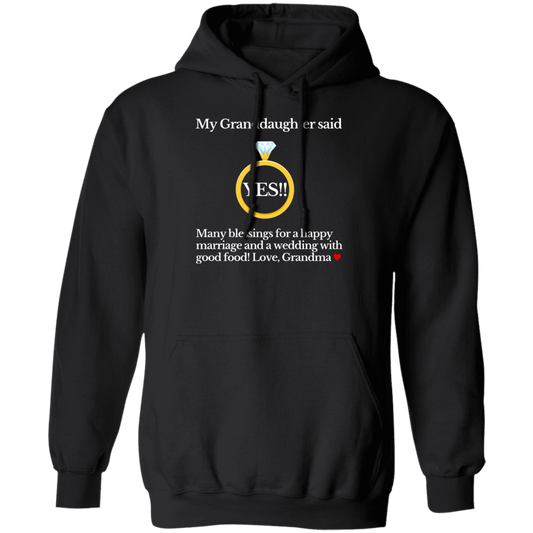 yes granddaughter grandma black Hoodie