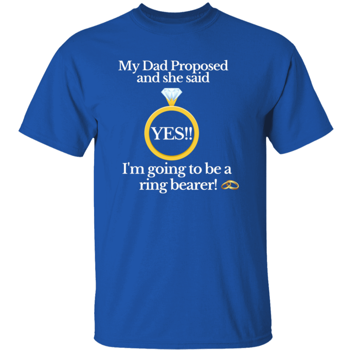 yes dad ring bearer black Youth 100% Cotton T-Shirt