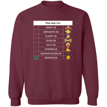 Sixteen Chart Serious Pullover Sweatshirt