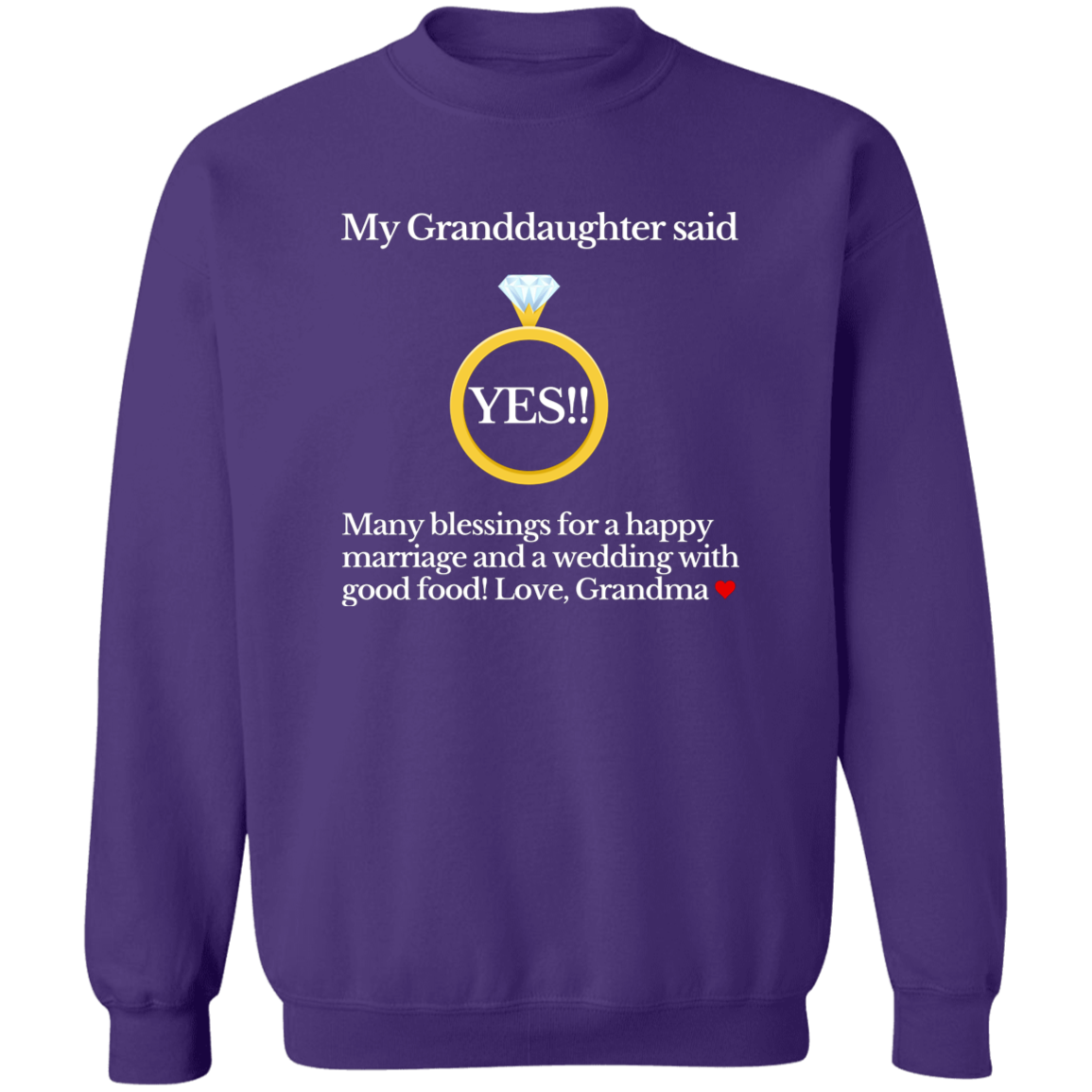 yes granddaughter grandma black G180 Crewneck Pullover Sweatshirt