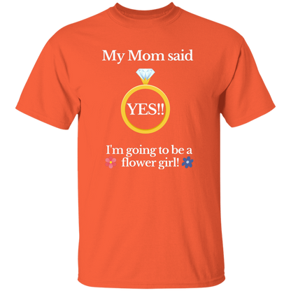 yes mom flower girl black Youth 100% Cotton T-Shirt