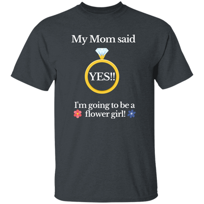 yes mom flower girl black Youth 100% Cotton T-Shirt