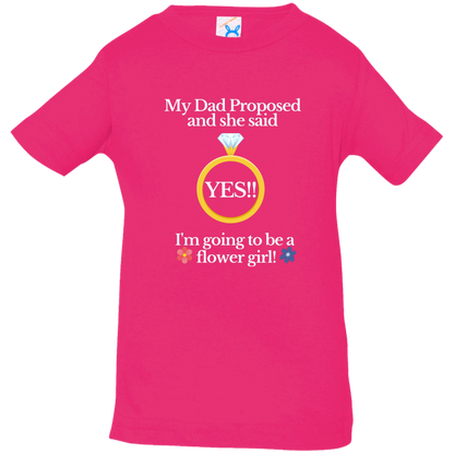 yes dad flower girl black 3322 Infant Jersey T-Shirt