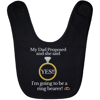 yes dad ring bearer black Baby Bib