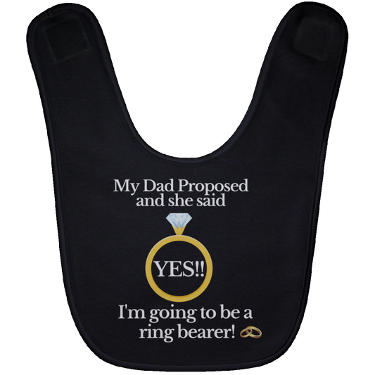 yes dad ring bearer black Baby Bib