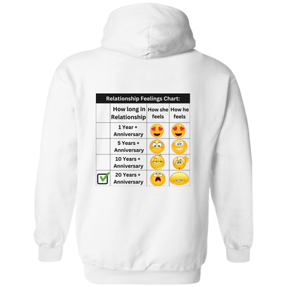 Relationship Feelings Black Chart 20 Year Hoodie