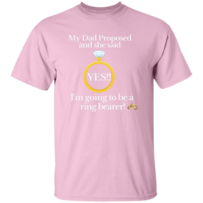 yes dad ring bearer black Youth 100% Cotton T-Shirt