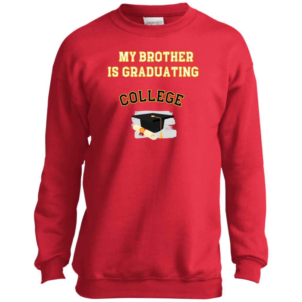brother graduating college Youth Crewneck Sweatshirt