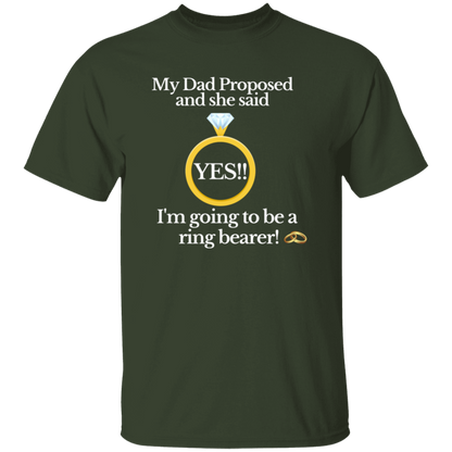 yes dad ring bearer black Youth 100% Cotton T-Shirt