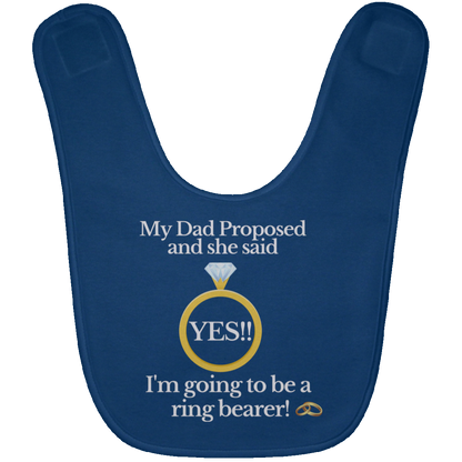 yes dad ring bearer black Baby Bib