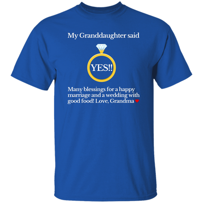 yes granddaughter grandma black T-Shirt