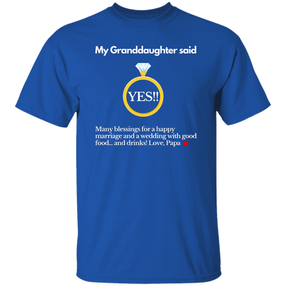 yes granddaughter papa black T-Shirt