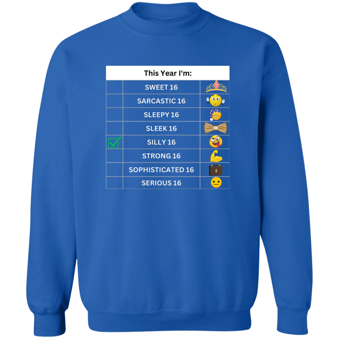 Sixteen Chart Silly Pullover Sweatshirt