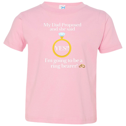 yes dad ring bearer black Toddler Jersey T-Shirt