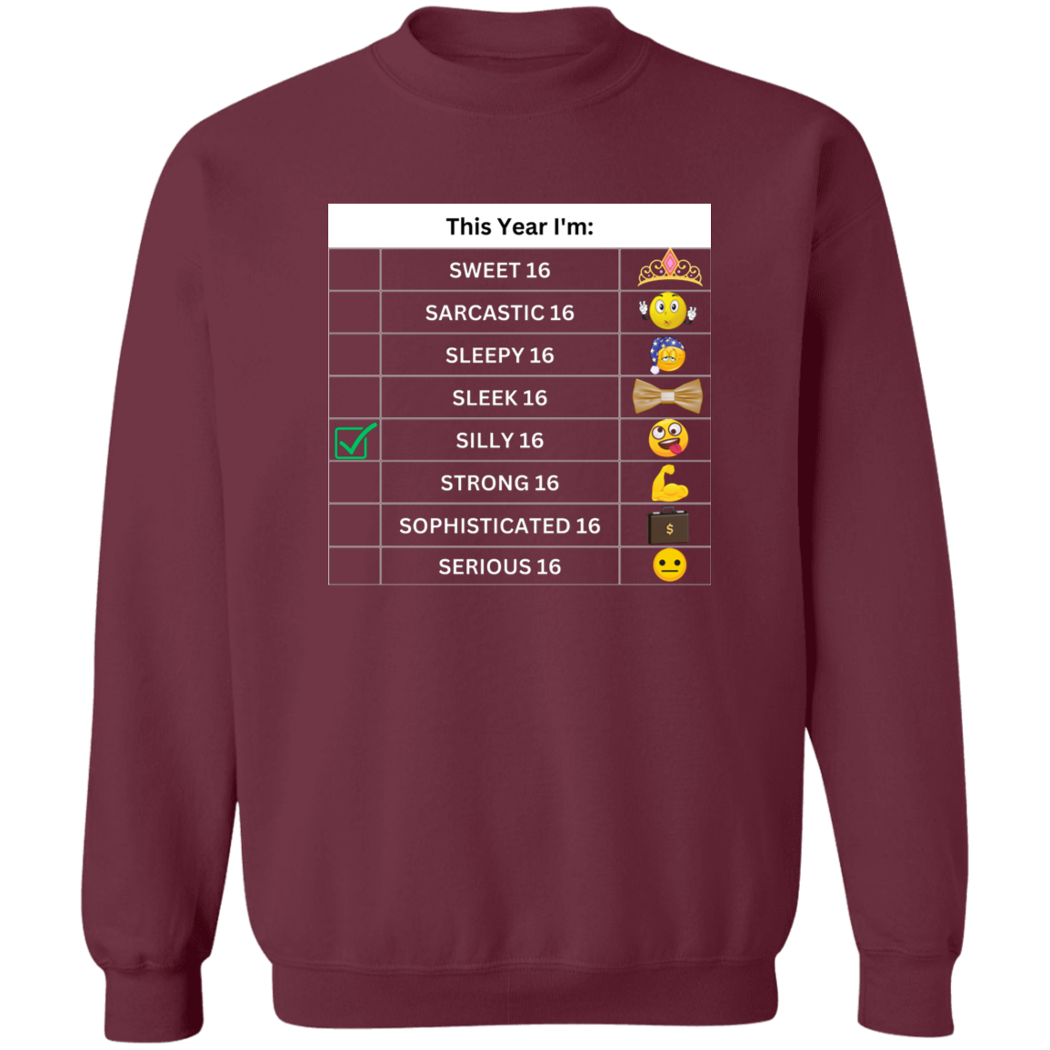 Sixteen Chart Silly Pullover Sweatshirt