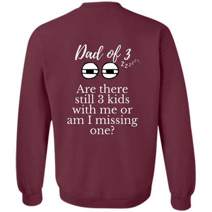 dad of 3 G180 Crewneck Pullover Sweatshirt