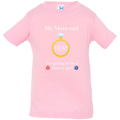 yes mom flower girl black 3322 Infant Jersey T-Shirt
