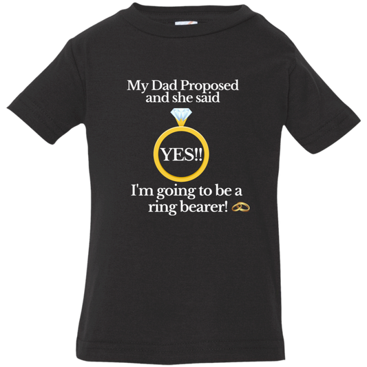 yes dad ring bearer black 3322 Infant Jersey T-Shirt