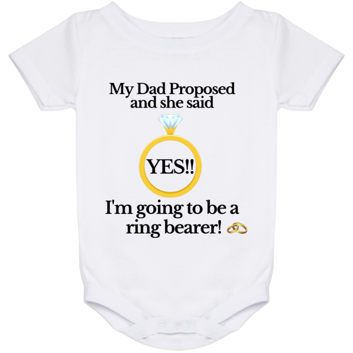 yes dad ring bearer white Baby Onesie 24 Month