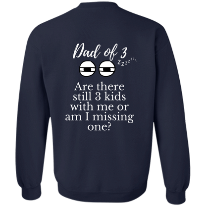 dad of 3 G180 Crewneck Pullover Sweatshirt