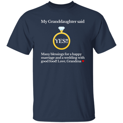 yes granddaughter grandma black T-Shirt