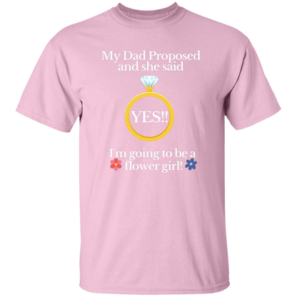 yes dad flower girl black Youth 100% Cotton T-Shirt
