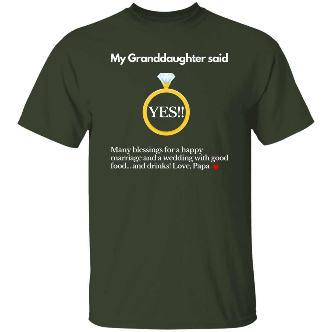 yes granddaughter papa black T-Shirt
