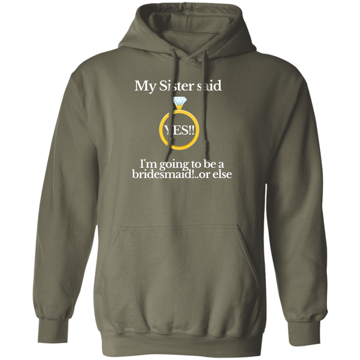 yes sister bridesmaid black Hoodie