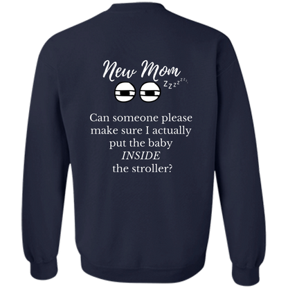 new mom baby in stroller G180 Crewneck Pullover Sweatshirt