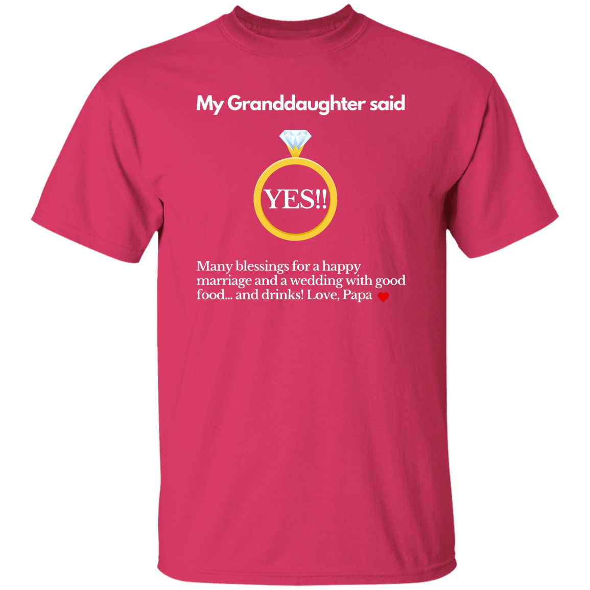 yes granddaughter papa black T-Shirt