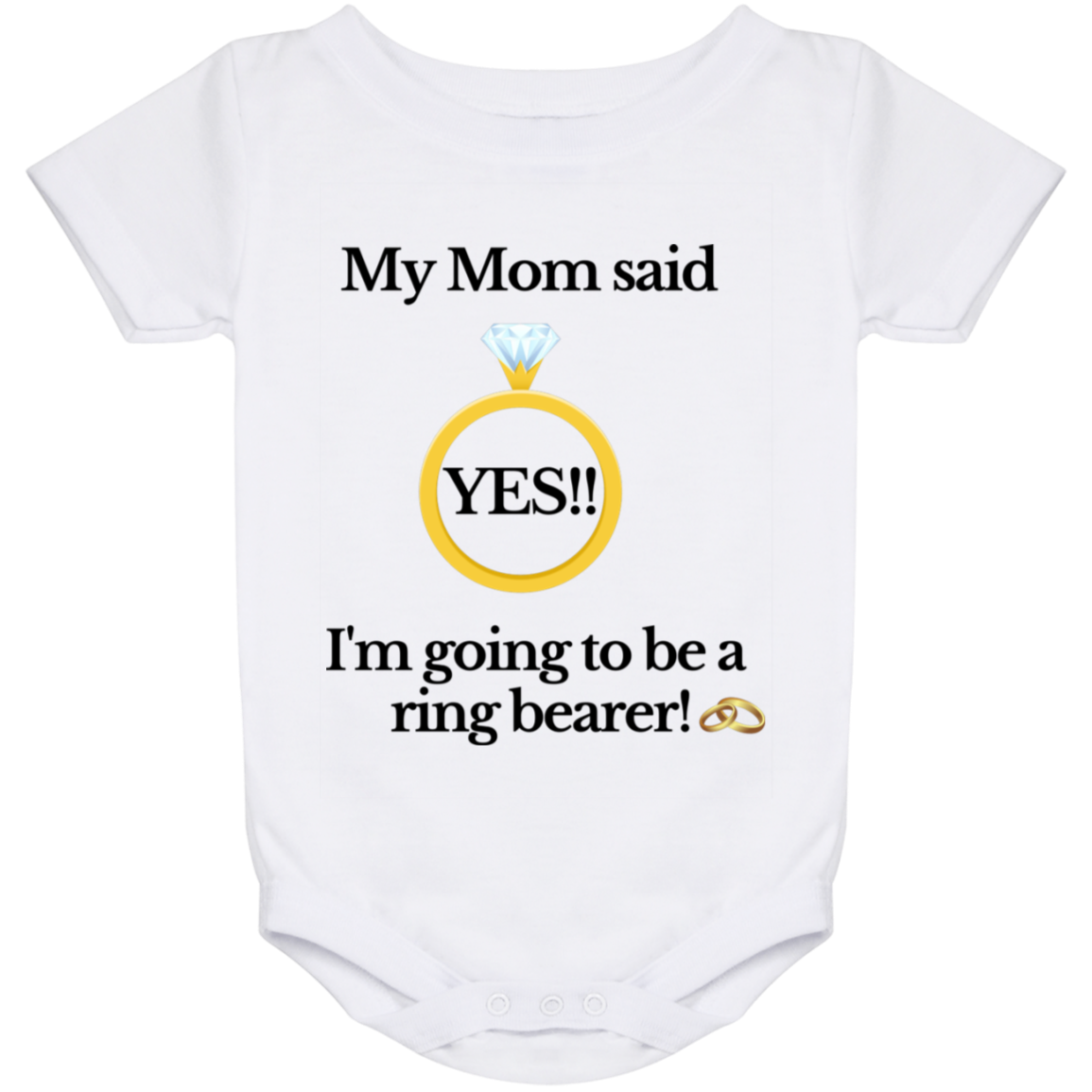 yes mom ring bearer white Baby Onesie 24 Month