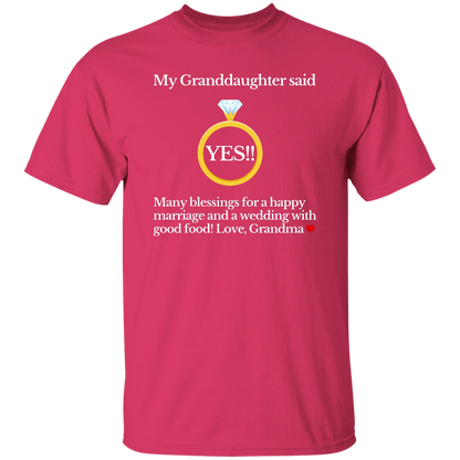 yes granddaughter grandma black T-Shirt