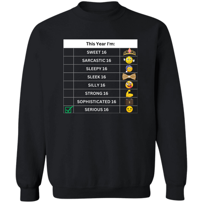 Sixteen Chart Serious Pullover Sweatshirt