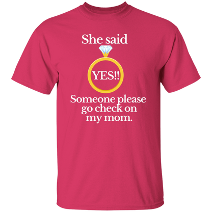 Yes check on mom black T-Shirt