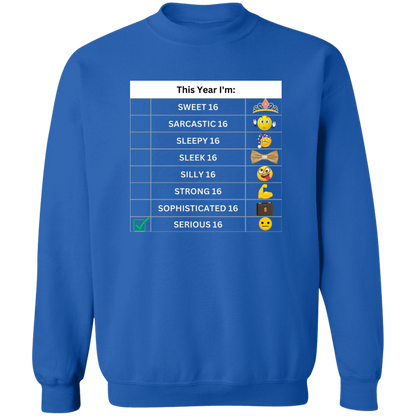 Sixteen Chart Serious Pullover Sweatshirt
