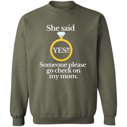yes check on mom black G180 Crewneck Pullover Sweatshirt
