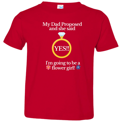 yes dad flower girl black Toddler Jersey T-Shirt