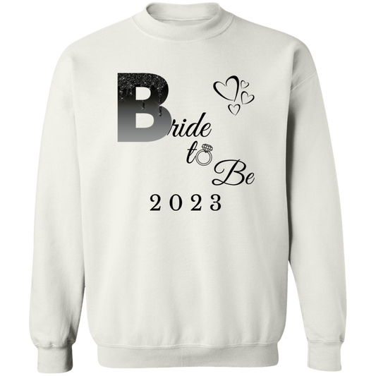 Bride to be black glitter Crewneck Pullover Sweatshirt