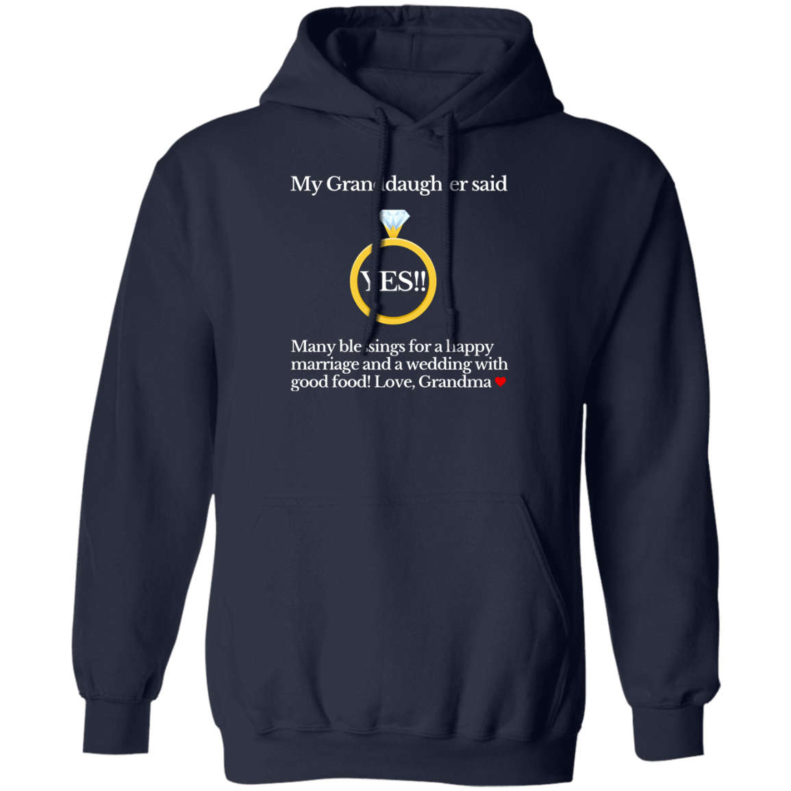 yes granddaughter grandma black Hoodie