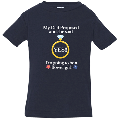 yes dad flower girl black 3322 Infant Jersey T-Shirt